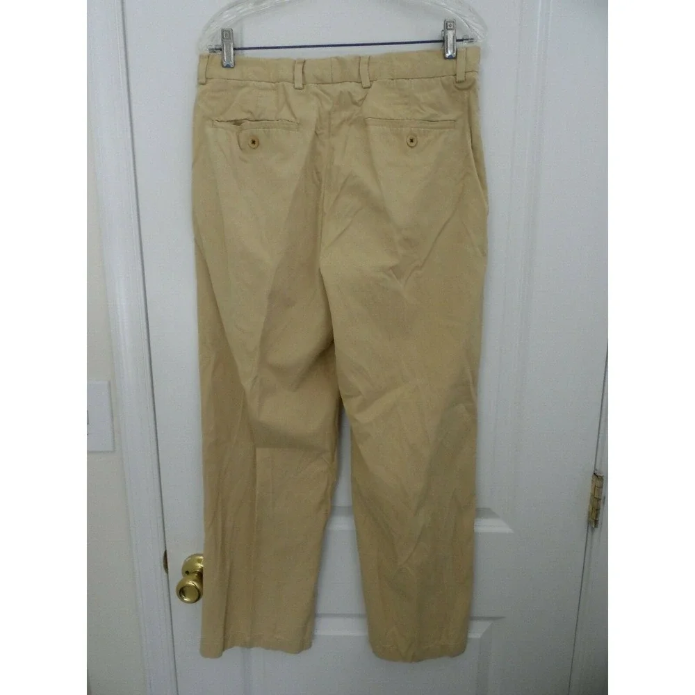 Tommy‎ Bahama Mens Beige Flat Front Slash Pocket Stretch Casual Straight Pant 32